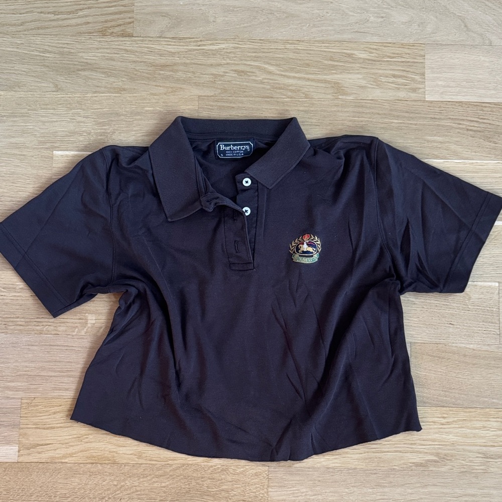 Burberry Brown Crop Top with Embroidered Logo